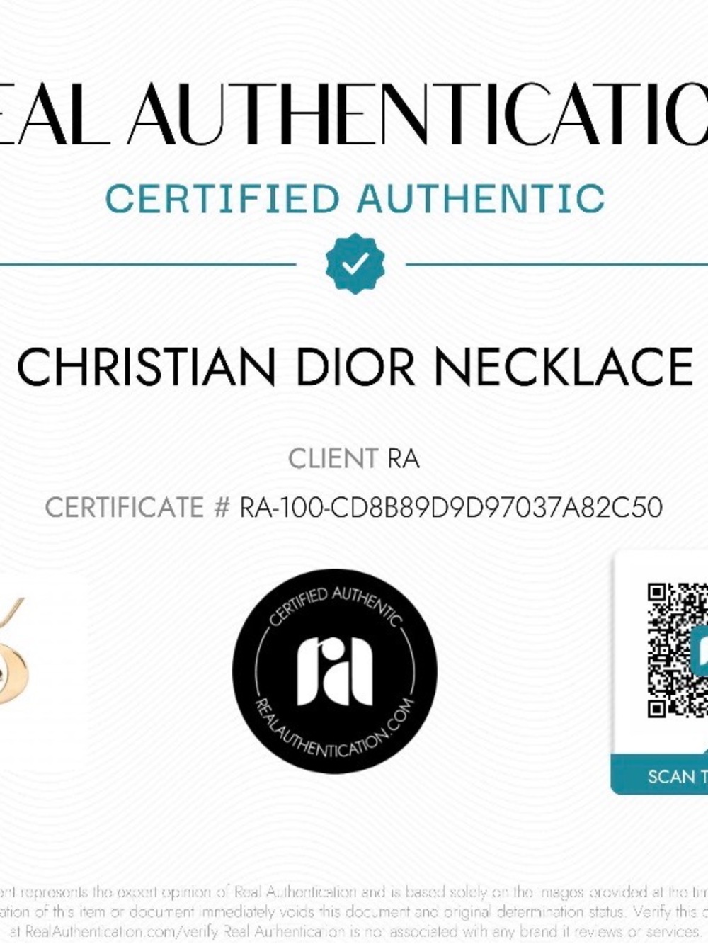 Christian Dior Circle Pendant Necklace Gold with COA - Picture 3 of 6